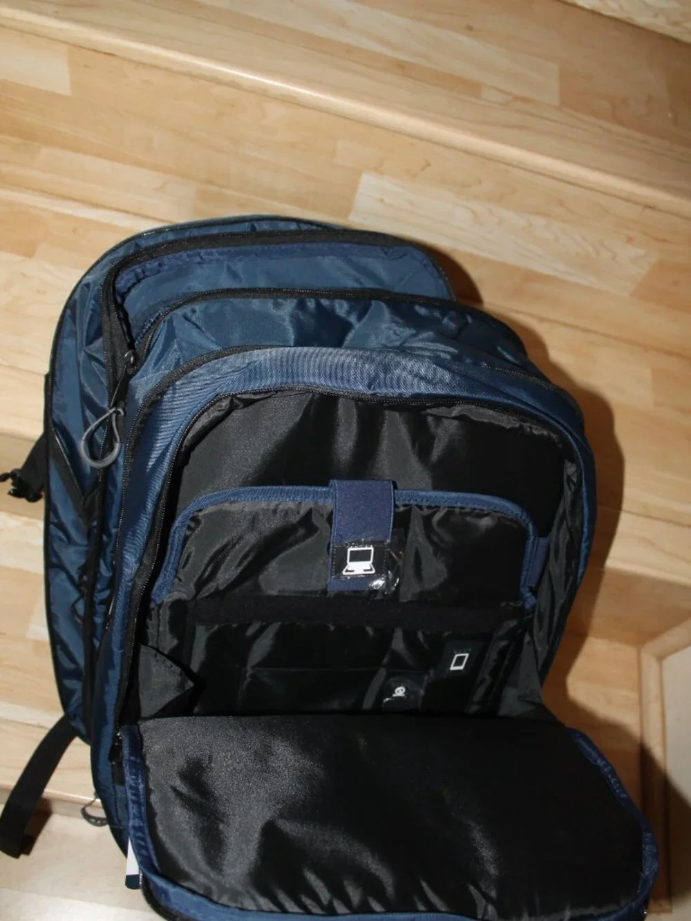Duchamp Blue Expandable Travel Backpack Suitcase NWT